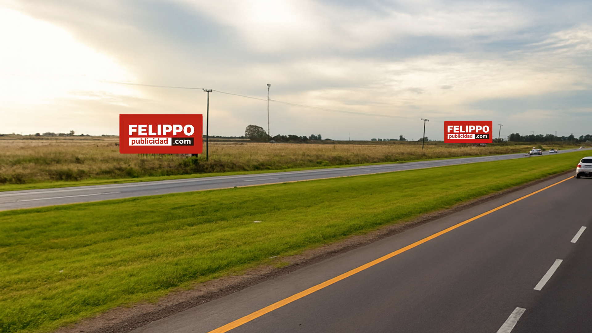 Cartel de ruta en Ruta 2, KM 139, con orientación hacia CABA.