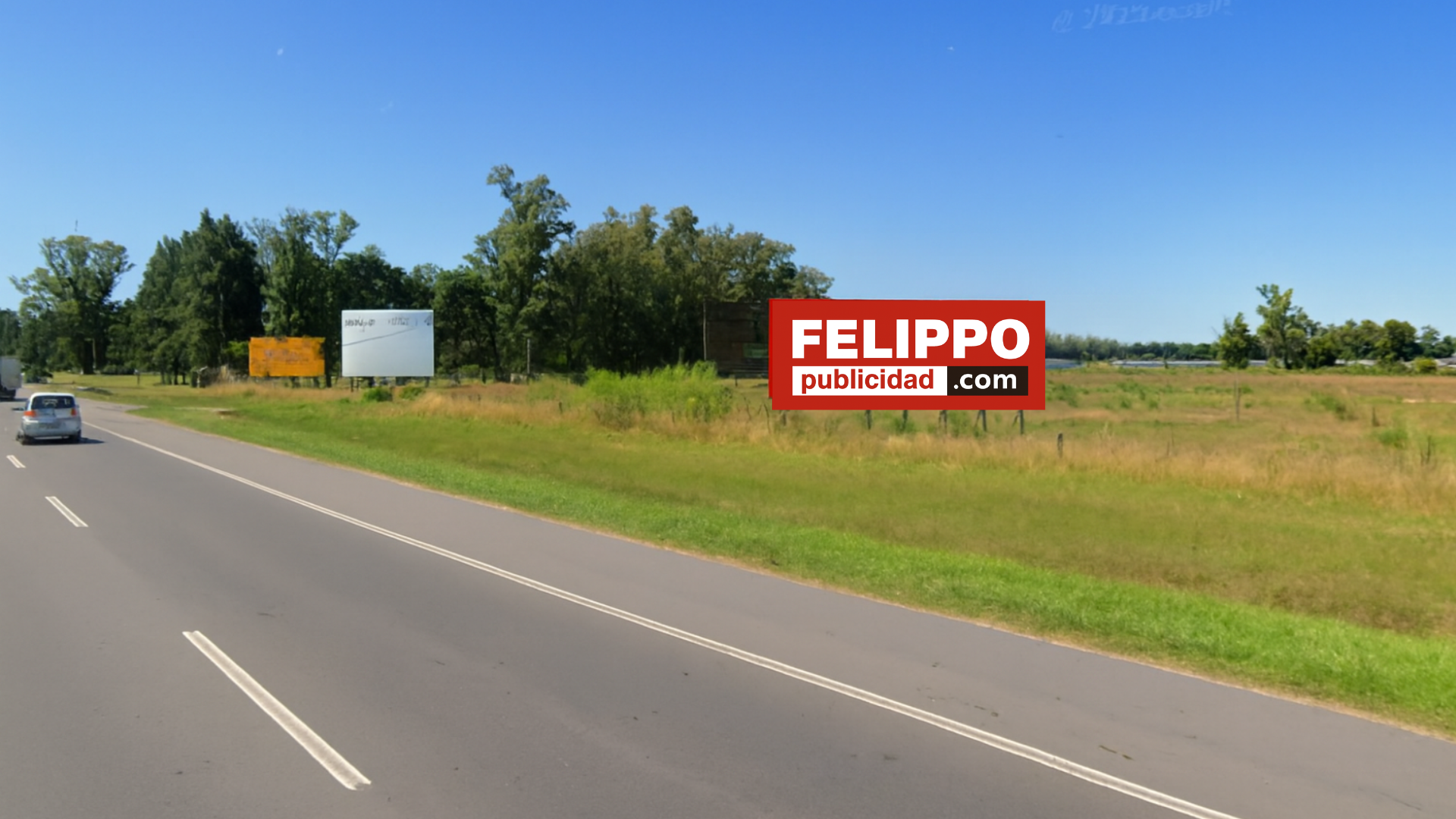 Cartel de ruta en Ruta 2, km 46, con orientación hacia CABA.