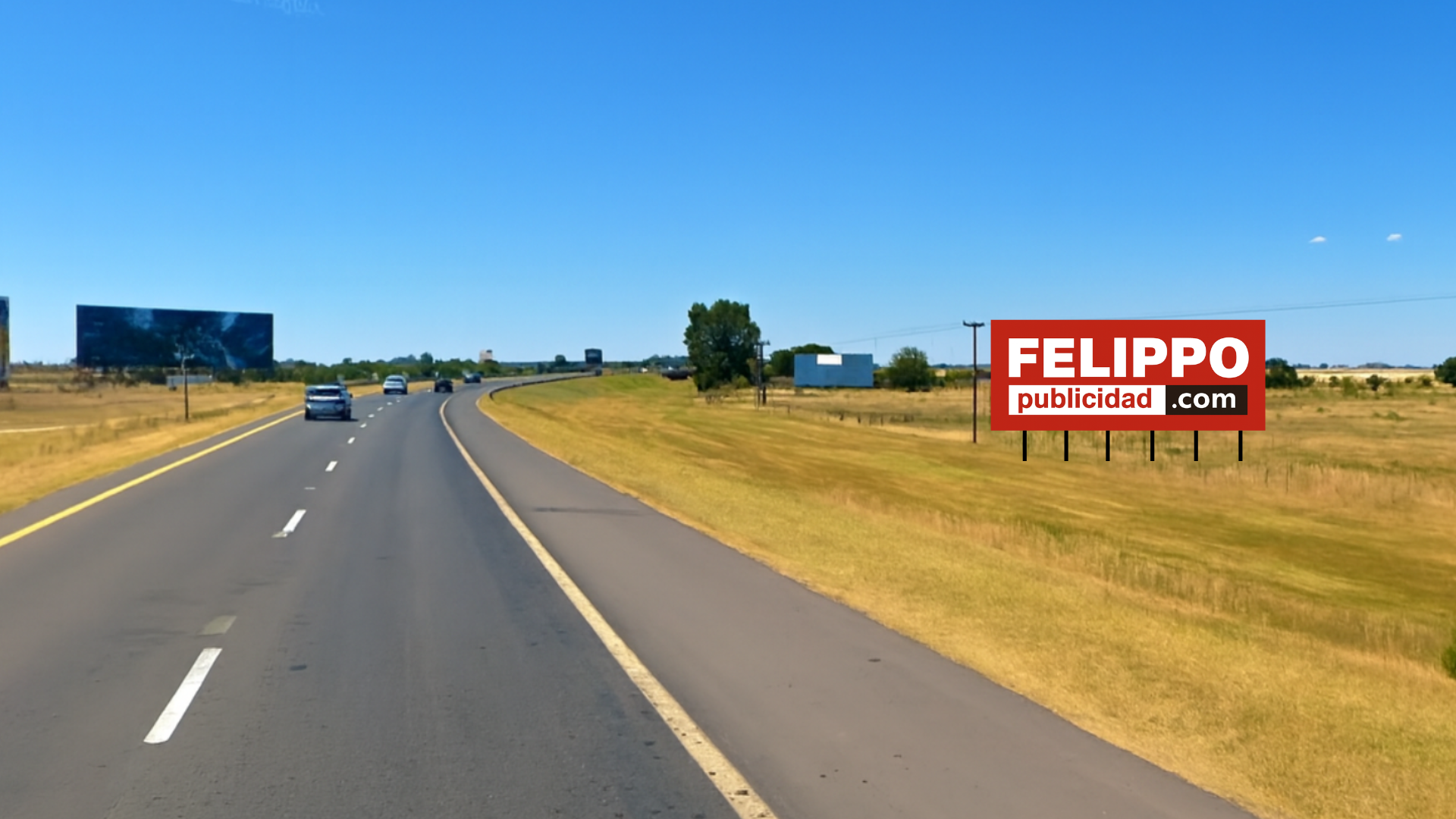 Cartel de ruta en Ruta 2, km 91, con orientación hacia La Costa.