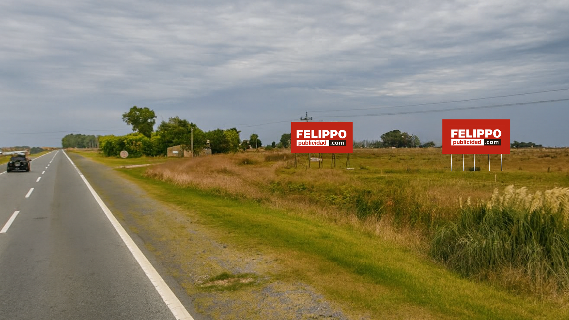 Cartel de ruta en Ruta 11, KM 244, con orientación hacia La Costa.