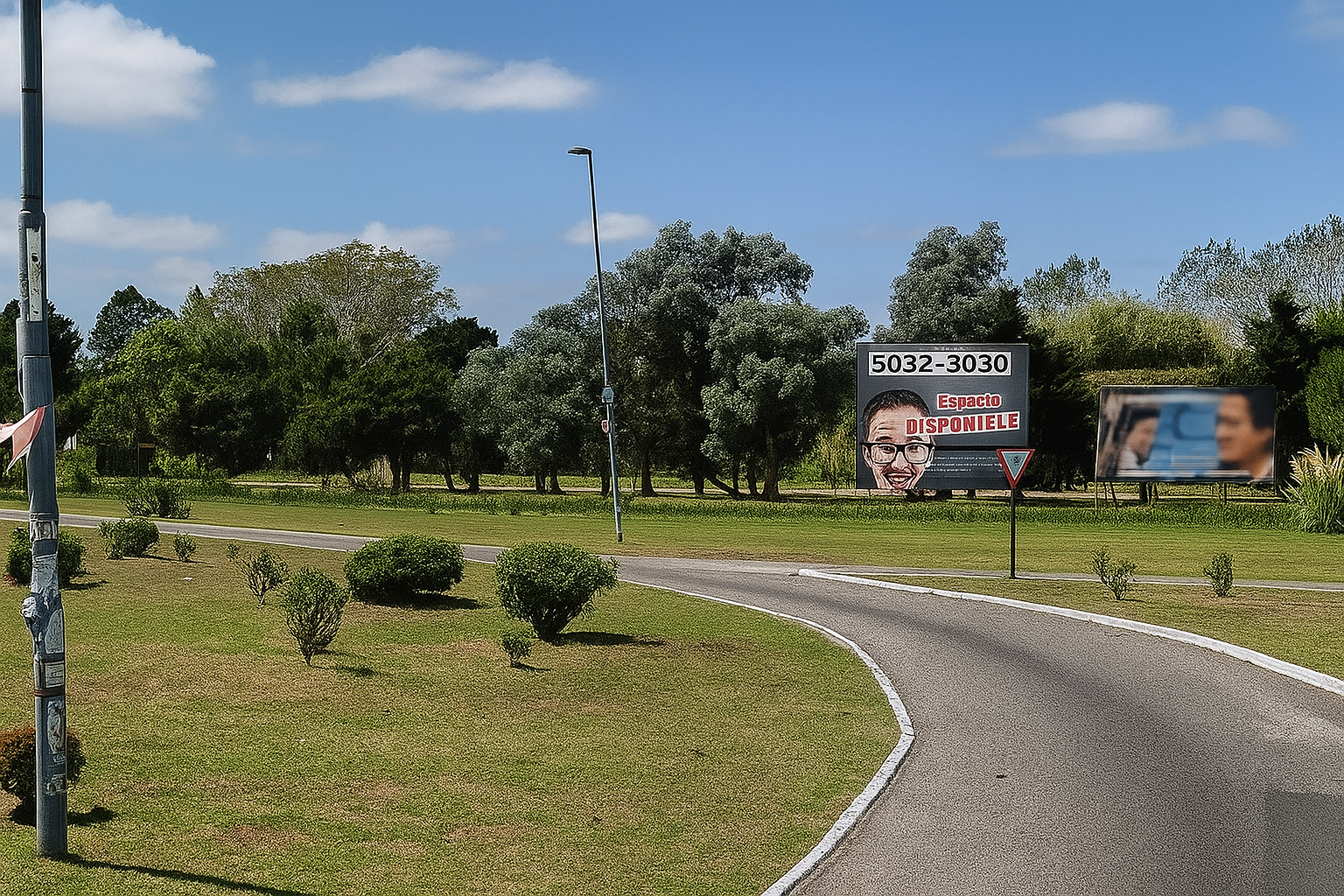 Cartel de ruta en Ruta 11, km 341, con orientación hacia La Costa.