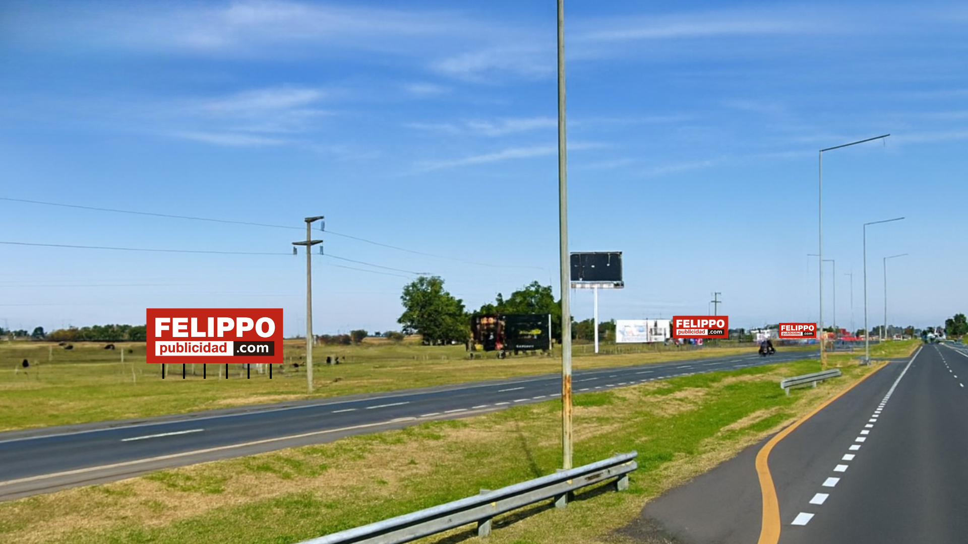 Cartel de ruta en Ruta 2, km 114, con orientación hacia La Costa.