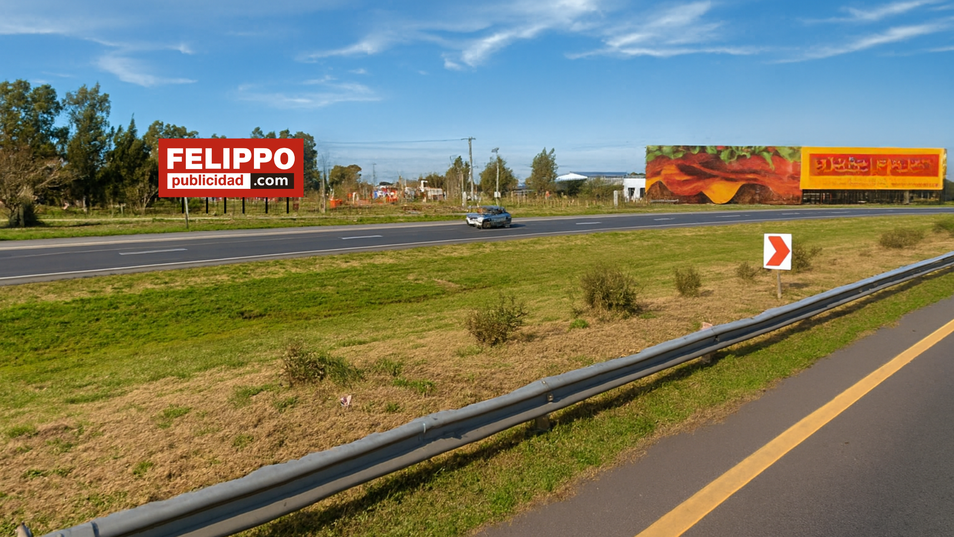 Cartel de ruta en Ruta 2, km 118, con orientación hacia La Costa.