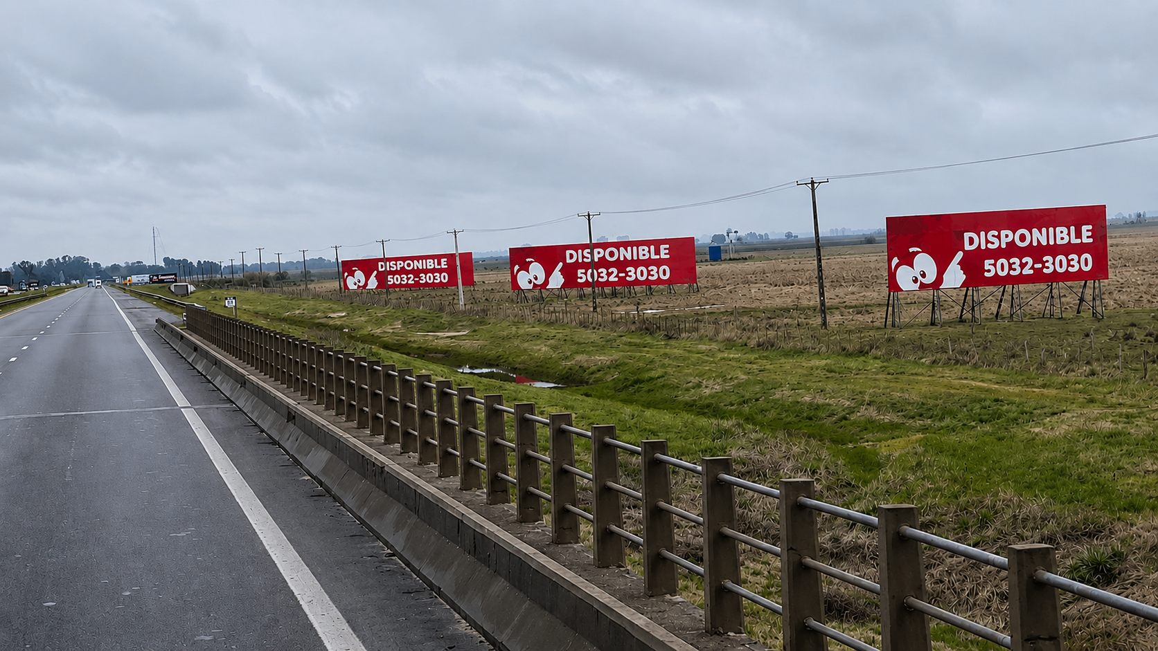 Cartel de ruta en Ruta 2, KM 94, con orientación hacia La Costa.